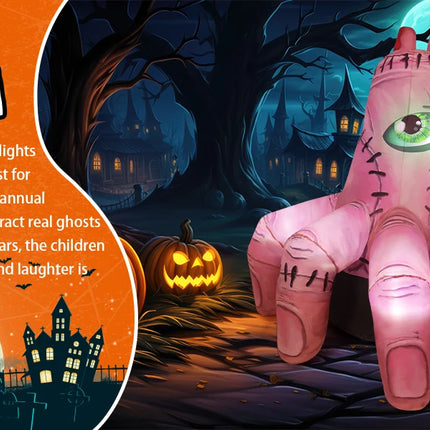 COMIN 6 FT Halloween Inflatable Outdoor Indoor Party Garden Lawn Decor Giant Scary Yard Blow Decor Built-in LEDs Handmade Latex
