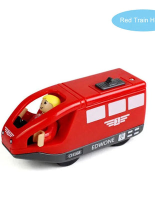 Set di treni elettrici Giocattoli Modello di treno Auto elettrica adatta per ferrovia in legno Pista del treno in legno Regalo di Natale per bambini