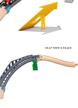 Accessori per binari in legno Rampa in plastica Curva di sovrapposizione Tracce ferroviarie elettriche S adatte a tutte le marche Giocattoli per binari in legno per bambini - riparo82