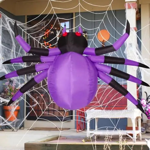 COMIN 9 FT Width Halloween Spider Inflatable Yard Decoration with Built-In LED for Garden Party Lawn Factory Price Advantage