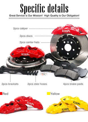Sistema frenante a disco freno Disco forato rotore con tappo centrale e staffa con linea freno per McLa/BMW E46 M3 /Audi S4 B5/Lb Urus