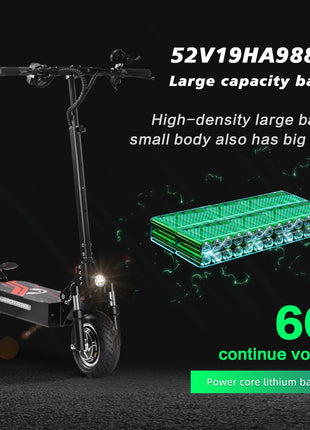 Stock High-Speed 70KM/H 3200W Dual Motors Foldable Adult Electric Scooter 10-Inch Wheel All Roads Silent Tires Long Battery Life - riparo82