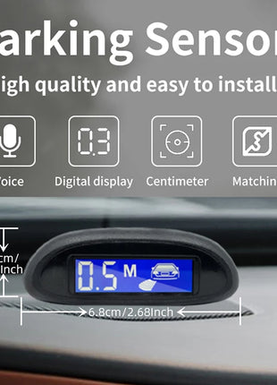 Hippcron Parking Sensor For Car With Auto Parktronic Reverse LED Monitor 4 Sensors Radar Detector System Backlight Display - Riparo82