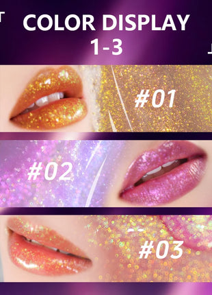 CHARMACY Duochrome Mineral Liquid Lipstick Chameleon Holographic Lip Gloss with Shimmer Aurora Effect Glitter Makeup - Riparo82