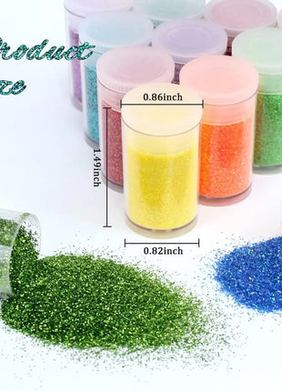 36 Colors Set, Fine Glitter for Resin, Arts and Craft Supplies Glitter, Cosmetic for Body Nail Face Hair Eyeshadow Lip Gloss Mak - Riparo82