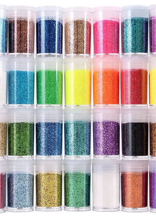 36 Colors Set, Fine Glitter for Resin, Arts and Craft Supplies Glitter, Cosmetic for Body Nail Face Hair Eyeshadow Lip Gloss Mak - Riparo82