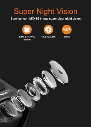 Dash Cam 4K WiFi GPS  Front and Rear View Camera Car DVR  Automatic Recorder 3840*2160P 30FPS Nigth Vision 24H Parking Monitor - Riparo82