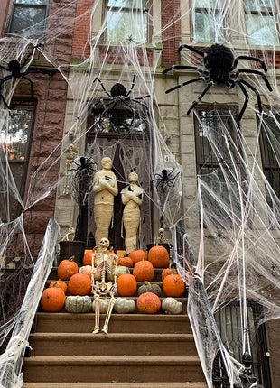 Artificial Spider Web Halloween Decoration Scary Party Scene Props White Stretchy Cobweb Horror House Home Decora Accessories - Riparo82