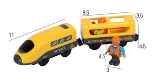 Set di treni elettrici Giocattoli Modello di treno Auto elettrica adatta per ferrovia in legno Pista del treno in legno Regalo di Natale per bambini