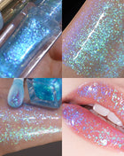 CHARMACY Duochrome Mineral Liquid Lipstick Chameleon Holographic Lip Gloss with Shimmer Aurora Effect Glitter Makeup - Riparo82