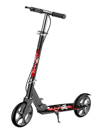 Urban Adult Two-Wheel Foldable Scooter with Large PU Planar Wheel and Hand Brake for Convenient Transportation - riparo82