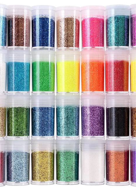 36 Colors Set, Fine Glitter for Resin, Arts and Craft Supplies Glitter, Cosmetic for Body Nail Face Hair Eyeshadow Lip Gloss Mak - Riparo82