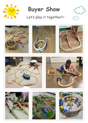 Nuova binario ferroviario in legno Tutti i tipi Biforcazione binario forcella Accessori per binari in legno di faggio adatti per binari in legno Thomos Giocattolo Regalo per bambini