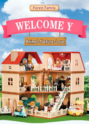 Simulazione Cucina Foresta Famiglia Piccola casa Doppia Villa a tre piani Renna Modello animale Ragazza Casa delle bambole Mobili Regali giocattolo - riparo82