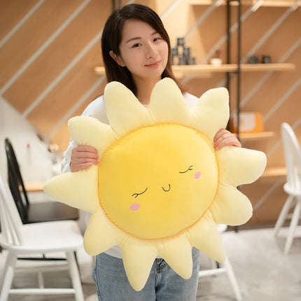 Plush Pillow Sleeping Sun Cloud Shaped Cartoon Bed Decor Nursing Yellow Pink Blue 6 Sizes