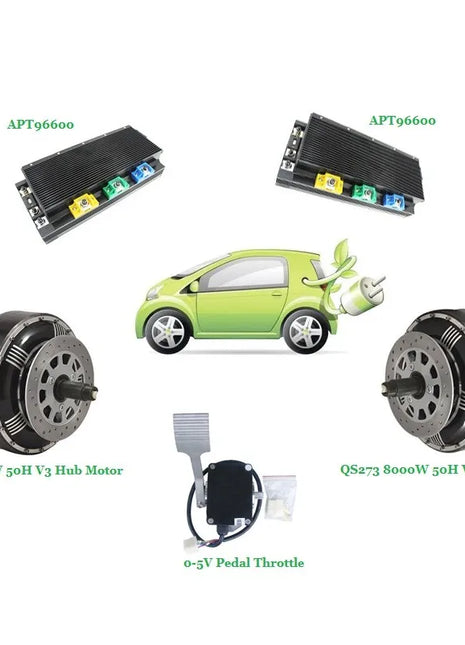 QSMOTOR 2WD 8000W 96V Small Electric Car Conversion kits - Riparo82