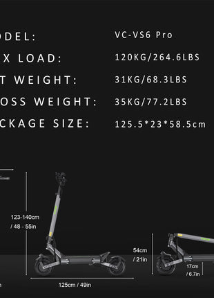 Eu US Uk Stock VIPCOO VS6 PRO 10 Inch Adult Monopattini Electric Foldable Scooter Electric Fastest E Scooters for Adult - riparo82