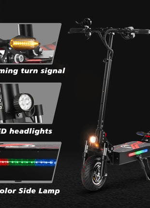 Stock High-Speed 70KM/H 3200W Dual Motors Foldable Adult Electric Scooter 10-Inch Wheel All Roads Silent Tires Long Battery Life - riparo82