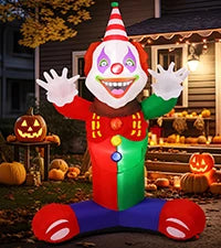 COMIN 6 FT Halloween Inflatable Outdoor Indoor Party Garden Lawn Decor Giant Scary Yard Blow Decor Built-in LEDs Handmade Latex