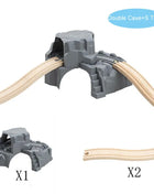 Accessori per binari del treno in legno a doppio tunnel in plastica grigia Accessori per binari a tunnel Giocattoli ferroviari in legno compatibili con binari Thomas Biro - riparo82