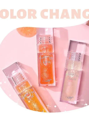 Magic Color Changing Lip Oil Moisturizing Lip Glow Oil Plumping Shimmer Liquid Lipstick Hydrating Lip Gloss Non-sticky Lip Tint - Riparo82