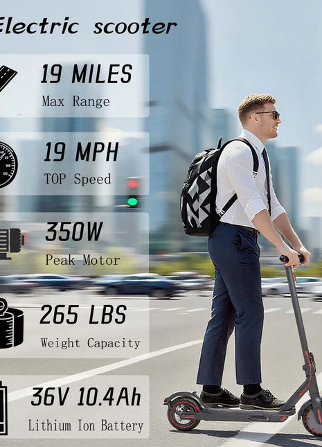 WindChaser US Stock 350W Electric Scooter with Smart APP Control, Max Speed 30KM/H, Portable Folding Electric Commuter Scooter - riparo82