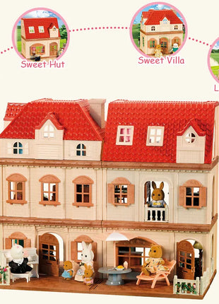 Simulazione Cucina Foresta Famiglia Piccola casa Doppia Villa a tre piani Renna Modello animale Ragazza Casa delle bambole Mobili Regali giocattolo - riparo82