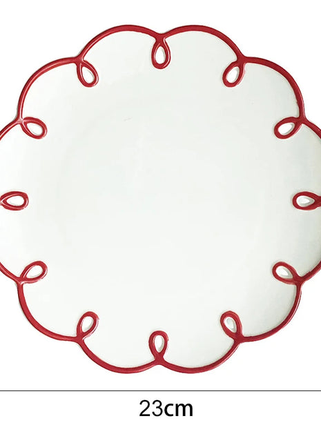 Holaroom piatto in ceramica scavato tazza da tè al latte pratico piatto da pranzo tazza da caffè Dessert piatto da pane stoviglie stoviglie da cucina - riparo82