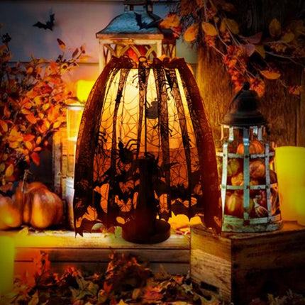 Lampshade Halloween Bat Cobweb Lamp Shade Cover Lace Ribbon Curtain Fireplace Party Decoration Supplies Tools