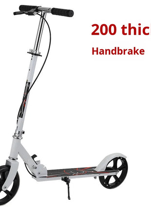 Urban Adult Two-Wheel Foldable Scooter with Large PU Planar Wheel and Hand Brake for Convenient Transportation - riparo82