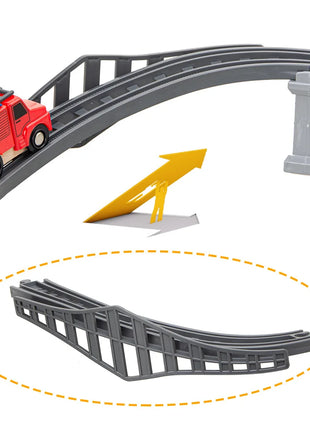 Accessori per binari in legno Rampa in plastica Curva di sovrapposizione Tracce ferroviarie elettriche S adatte a tutte le marche Giocattoli per binari in legno per bambini - riparo82