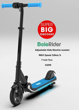 US Warehouse Adjustable 2 Wheels 7 Inch 150w 16km/h EU Stock Kids Electric Scooter for Children - riparo82