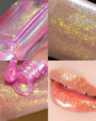 CHARMACY Duochrome Mineral Liquid Lipstick Chameleon Holographic Lip Gloss with Shimmer Aurora Effect Glitter Makeup - Riparo82