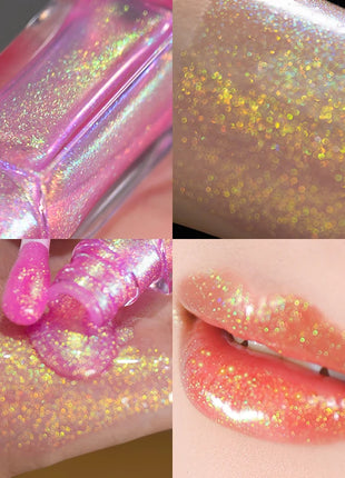 CHARMACY Duochrome Mineral Liquid Lipstick Chameleon Holographic Lip Gloss with Shimmer Aurora Effect Glitter Makeup - Riparo82