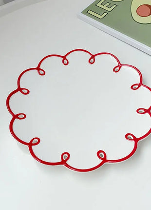 Holaroom piatto in ceramica scavato tazza da tè al latte pratico piatto da pranzo tazza da caffè Dessert piatto da pane stoviglie stoviglie da cucina - riparo82