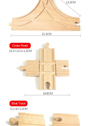 Nuova binario ferroviario in legno Tutti i tipi Biforcazione binario forcella Accessori per binari in legno di faggio adatti per binari in legno Thomos Giocattolo Regalo per bambini