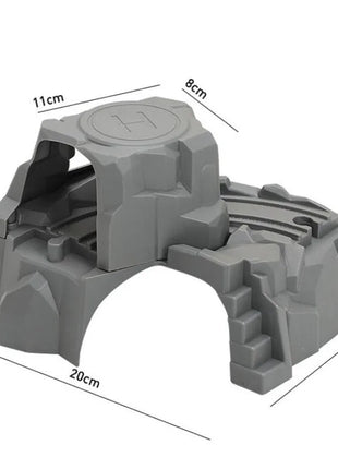 Accessori per binari del treno in legno a doppio tunnel in plastica grigia Accessori per binari a tunnel Giocattoli ferroviari in legno compatibili con binari Thomas Biro - riparo82