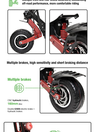 2024 Victory Powerful 13 Inch 4500w 6000w 8000w 9000w 60V 72V 45ah Electric Scooters E Scooter With Foldable Seat - riparo82