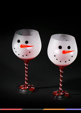 Calice da vino rosso in cristallo Bicchieri colorati Bicchiere da vino Bicchiere da whisky in vetro dipinto a mano artificiale Regalo di Natale - riparo82