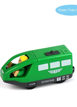 Set di treni elettrici Giocattoli Modello di treno Auto elettrica adatta per ferrovia in legno Pista del treno in legno Regalo di Natale per bambini
