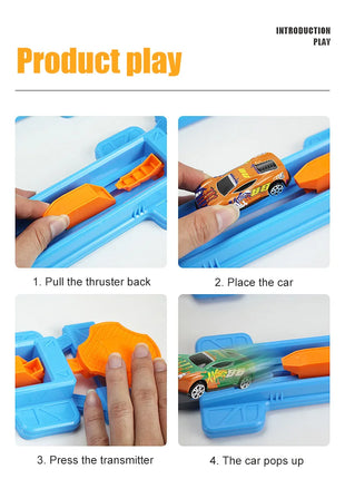 Stunt Speed Doppia competizione Ruote per auto Modello Pista da corsa Kit ferroviari assemblati fai-da-te Veicolo catapulta Ragazzo Giocattoli per bambini Regalo - riparo82