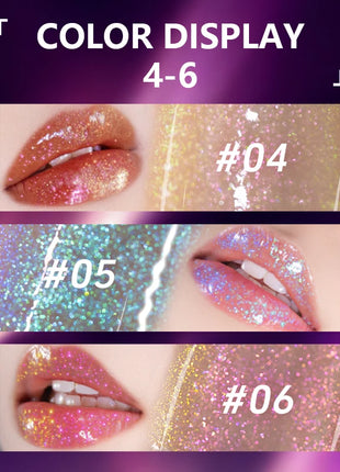 CHARMACY Duochrome Mineral Liquid Lipstick Chameleon Holographic Lip Gloss with Shimmer Aurora Effect Glitter Makeup - Riparo82