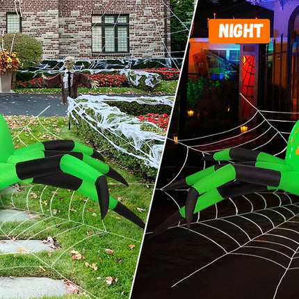 COMIN 9FT Wide Halloween Inflatable Spider Outdoor Decorations Giant LED Yard Garden Party Lawn Decoration New Arrival