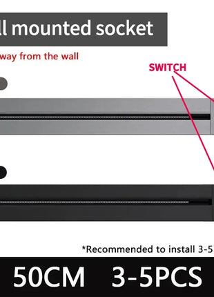 Horizontal installation across desk back wall
