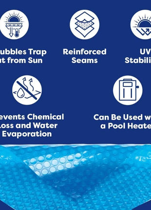 In The Swim 18' Premium Blue Round Solar Pool Cover 12 Mil for Solar Heating Above Ground Pools and Inground Pools - Riparo82