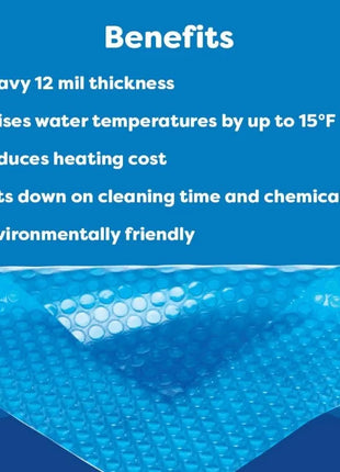 In The Swim 18' Premium Blue Round Solar Pool Cover 12 Mil for Solar Heating Above Ground Pools and Inground Pools - Riparo82
