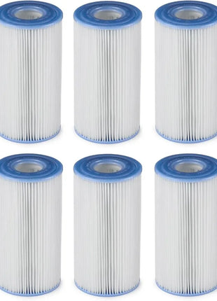 Intex Easy Set 18 Foot by 48 Inch Round Inflatable Above Ground Swimming Pool with Filter Pump, Ladder, Pool Cover, and 6 Pack - Riparo82