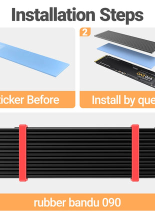 JEYI M.2 SSD Heatsink, Aluminum PS5 Radiator Solid State Drives Cooler Silicone Thermal Pad For NVME NGFF M2 2280 PCI-E SSD - Riparo82