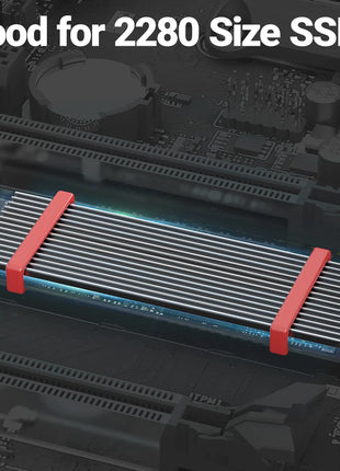 JEYI M.2 SSD Heatsink, Aluminum PS5 Radiator Solid State Drives Cooler Silicone Thermal Pad For NVME NGFF M2 2280 PCI-E SSD - Riparo82