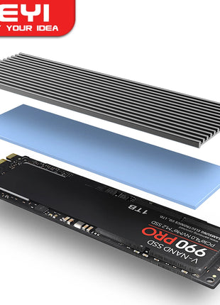 JEYI M.2 SSD Heatsink, Aluminum PS5 Radiator Solid State Drives Cooler Silicone Thermal Pad For NVME NGFF M2 2280 PCI-E SSD - Riparo82